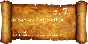 Albecker Tóbiás névjegykártya